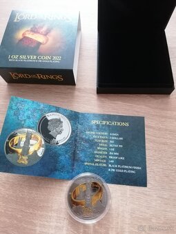 zlato striebro minca lord of the rings dve veže proof - 2