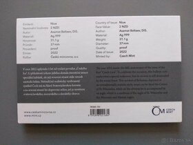 PREDÁM STRIEBORNÚ 1 Oz MINCU ČESKÝ LEV 2022 PROOF ČÍS. 602 - 2