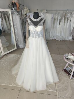 Predám nádherné úplne nové perličkove svadobné šaty - 2