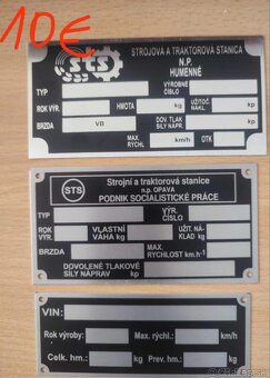 Výrobné štítky na Zetor a vlečky - 2