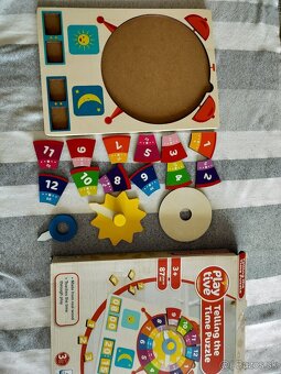 Drevené hodiny vkladačka/puzzle - 2
