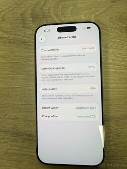 Predám iPhone 16 PRO  128GB  Biely Titán - 2