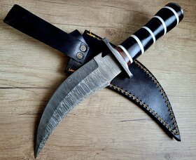 velký lovecký Damaškový nôž BIG CLAW 31 cm + kožené pouzdro - 2