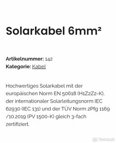 Solárny kábel - 2