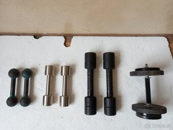 Železné Fitness jednorúčky - 2x1kg,2x2kg,2x4kg, 1x8kg - 2