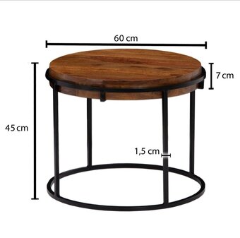 Konferenčný stolík 60 cm palisander/ kov - 2