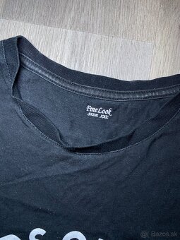 Pánske tričko FineLook, čierne s potlačou, veľkosť XXL - 2