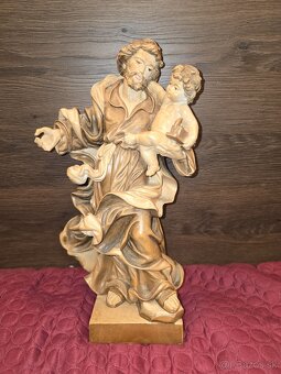 Drevená socha Jozef s Ježišom - 2