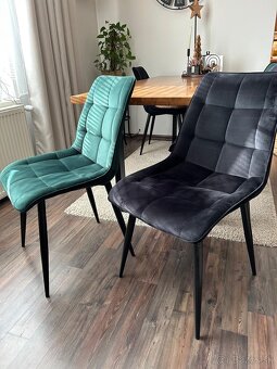 Semišové čalúnené stoličky - 2