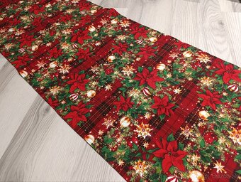 Červený vianočný obrus, štóla - 2