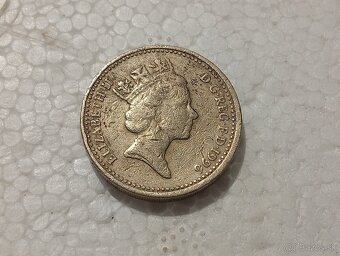 Predám veľmi vzácnu mincu One Pound 1996 error - 2