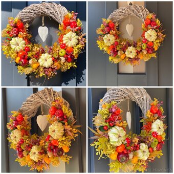 Jesenný veniec na dvere 38cm dekorácia venček J4 - 2