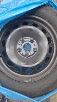 Plechové disky 5x112, NOVE + pneu zimné 205/60/R16 XL - 2