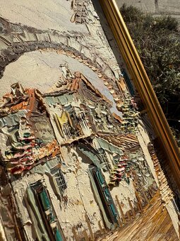 Olejomaľba ulička v zlatom ráme - 2