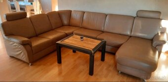 Rozkládací kožená sedací souprava do "U", 4268 - 2