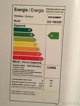 Predám elektrický bojler/ohrievač vody zn. Tatramat - 2