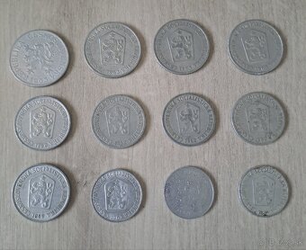 Mince československé hliníkové, haliere ČSSR Al - 2