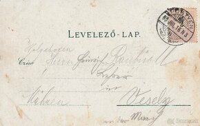 Predám delenú pohľadnicu - dlhá pošta Piešťany r. 1898 - 2