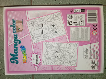 Manga Kawaii color omaľovánka s nálepkami - 2