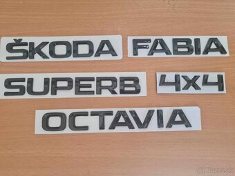 NÁPISY Čierne a chrómové pre ŠKODA - 2