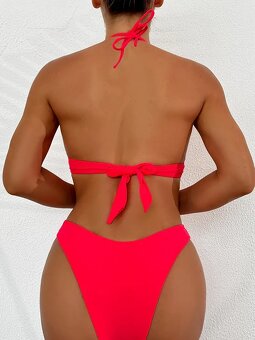 Push up plavky brazílky malinovo červené.S,L,XL,2XL - 2