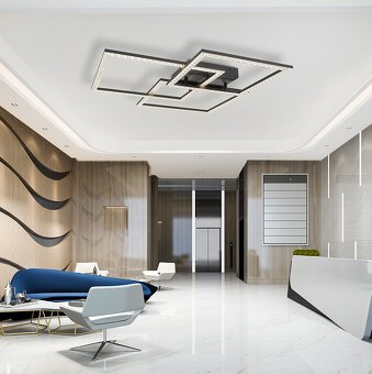LED krištáľové stropné svetlo Braytron 80W – čierne diaľkov - 2