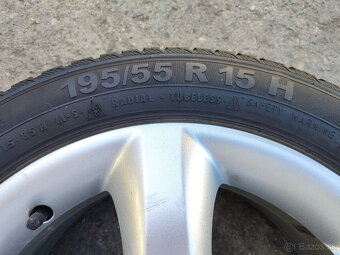 Originál alu disky+pneu Škoda Fábia 6Jx15, 5x100 ET43 - 2