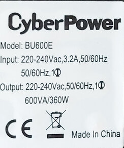 Záložný zdroj CyberPower BU600E - 2
