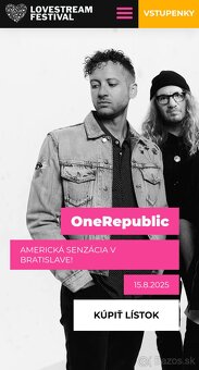 Lovestream 2025 - 3 dňová vstupenka Aktuálne - 2