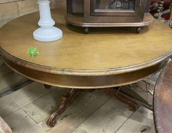 stylovy konf. stolik, drevo, bazar, v 56 cm, priemer 100 cm - 2