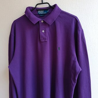 Polo Ralph Lauren fialová polokošeľa s dlhým rukávom tričko - 2