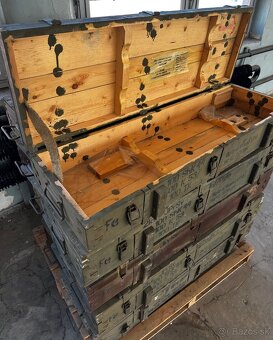 Drevená vojenská bedňa muničná - 2