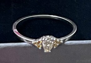 Diamantový prsteň biele zlato - 2