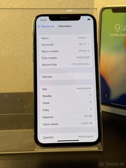 Predám Apple iPhone X 64GB Silver Minimálne známky - 2