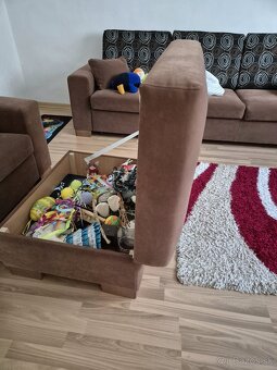 Rozkladacia sedacia suprava, kreslo, stolík - 2