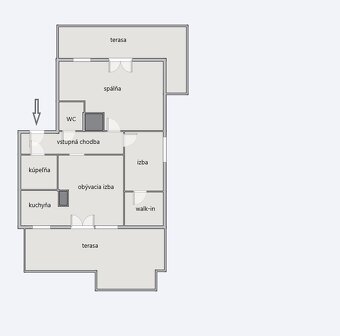 VEĽKORYSÝ 3-IZB. BYT SO SÚKROMÍM, 2x TERASA (67 m²), PARKING - 2