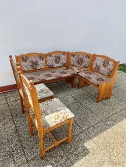 Jedálenský kút, lavica, 2 stoličky, rustikálný nábytok - 2