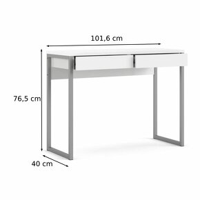 Pracovný stôl biely lesk - 2