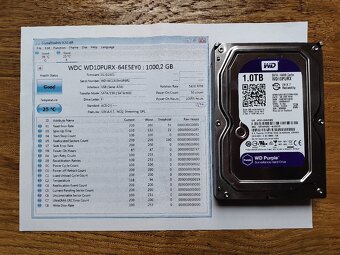 Predám použitý pevný disk 3.5" HDD WD10PURX 1TB - 2