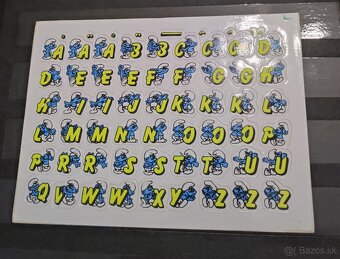 Retro samolepky šmoulové, šmolkovia, smurfs písmenka - 2