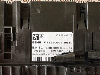 Panel ovládania kúrenia - 2