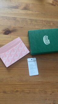 Pink goyard card holder - 2