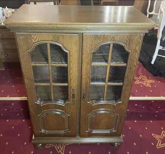 komoda, masiv, sklo, bazar, v 145 cm, s 104 cm, h 50,5 cm - 2