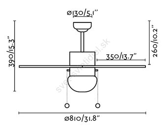 Stropný ventilátor so svetlom FARO 33180 - 2