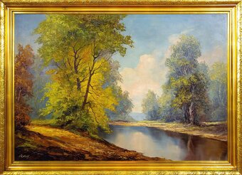 Les s riekou, A.Seif, olej na sololite, 1110 × 810 mm - 2