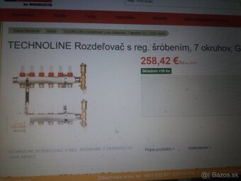 Podlahove Kurenie Rozdelovac-Nerez, priamy 7 okruhov - 2