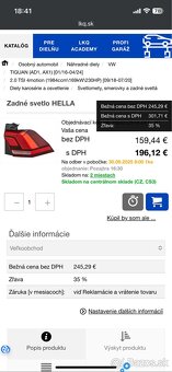 Nove OE zadne Prave svetlo VW Tiguan rok 16- 24 - 2