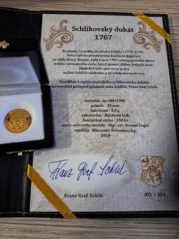 Schlikovsky dukát 1767 - 2019 - 2