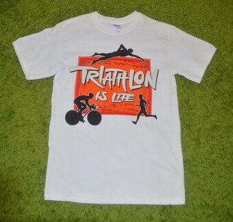 Triatlon kvalitné tričko biele - 2