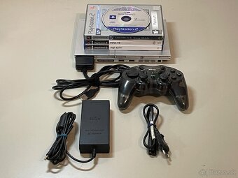 PlayStation 2 Slim Silver + 4 hry + gamepad + memory card - 2